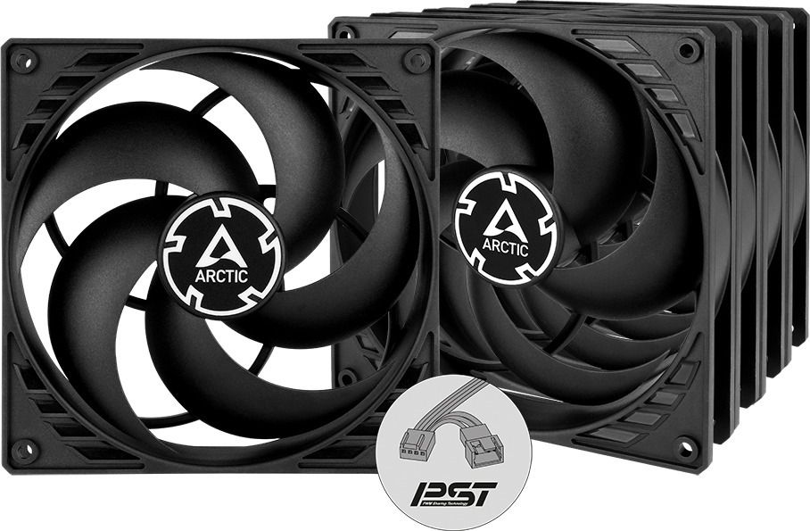 Arctic Cooling P14 Case Fan 140mm w/ PWM control and PST cable 5 pack Black